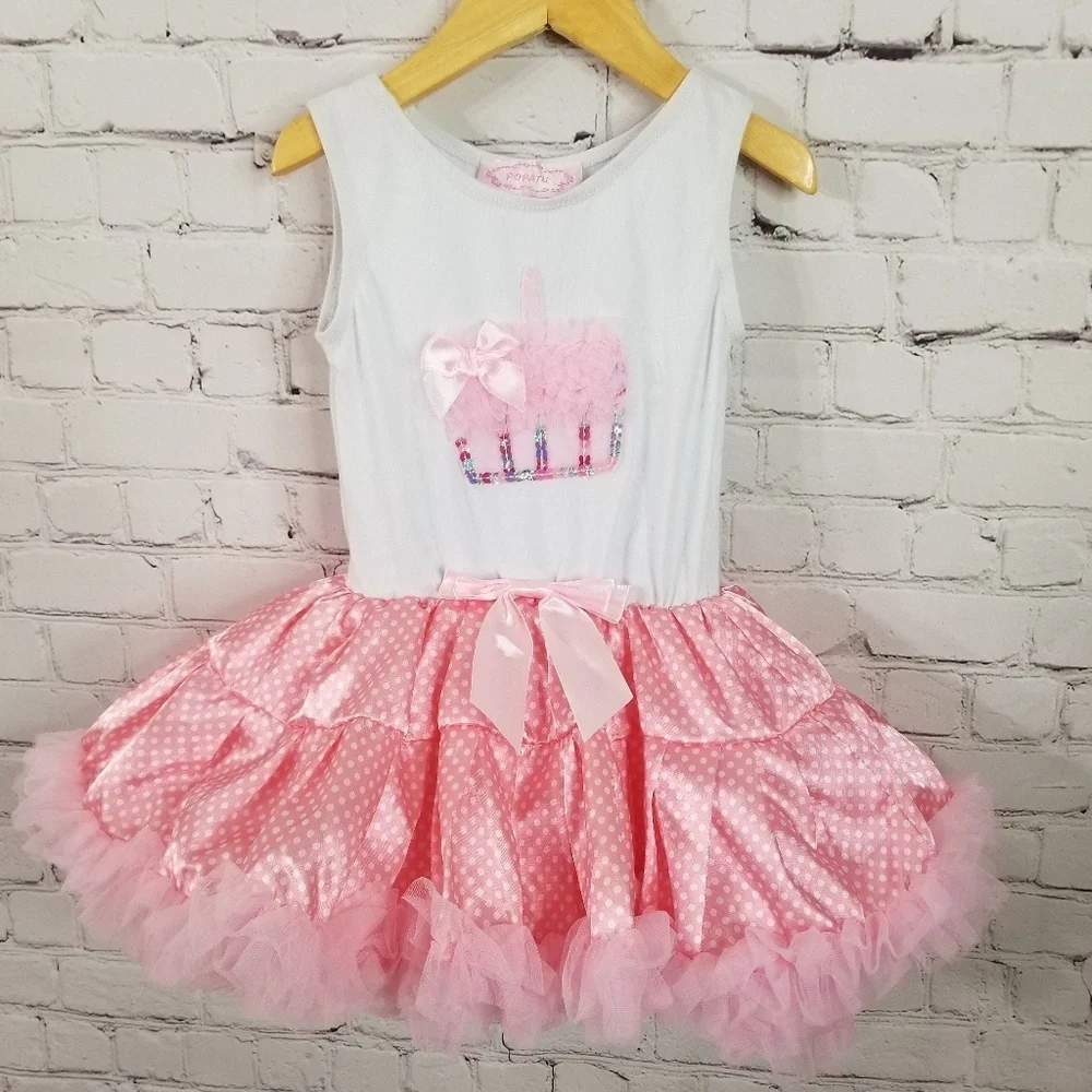 Popatu pink Petticoat Dress Birthday Cupcake